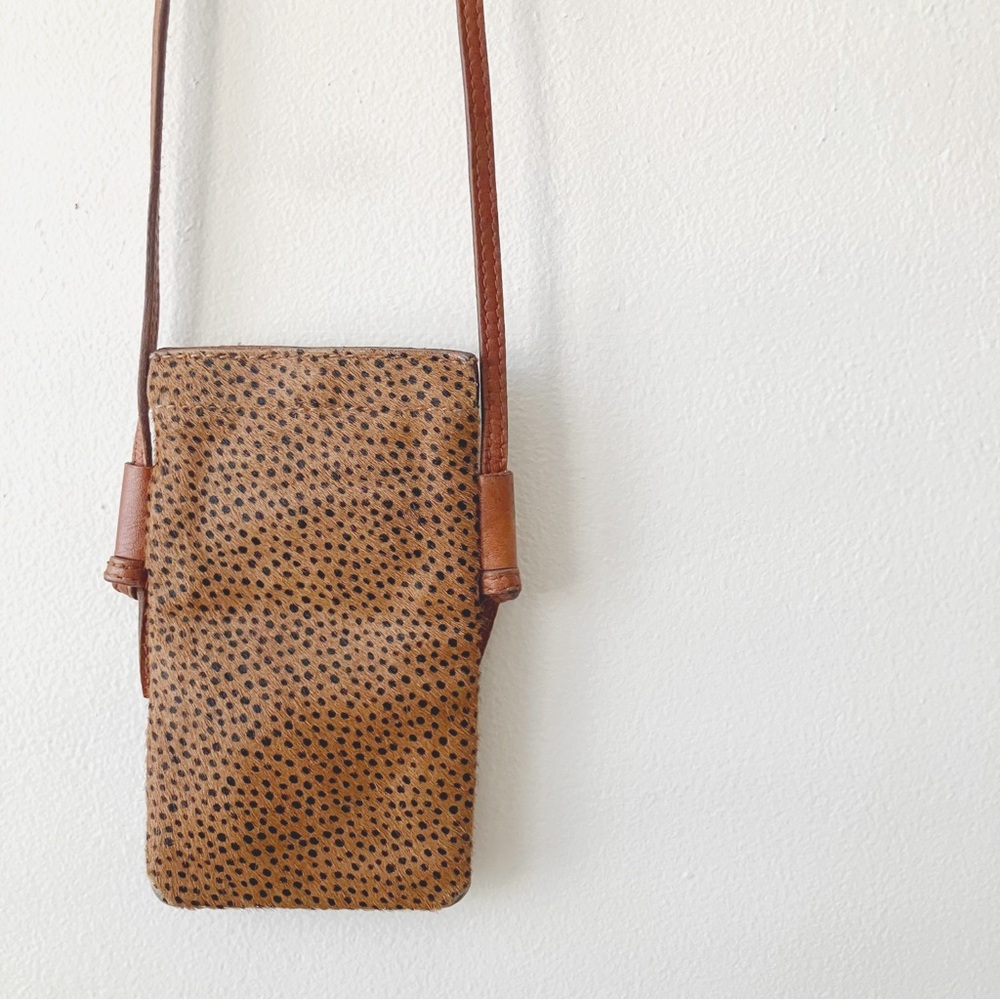 Madewell • The Smartphone Calf Hair Crossbody in Warm Hickory Dot
